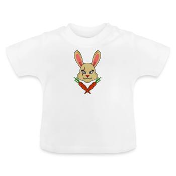 Schädel und Knochen BUNNY CARROTS GLÜCKLICHE Oster - Baby Bio-T-Shirt mit Rundhals - Weiß - Vorne