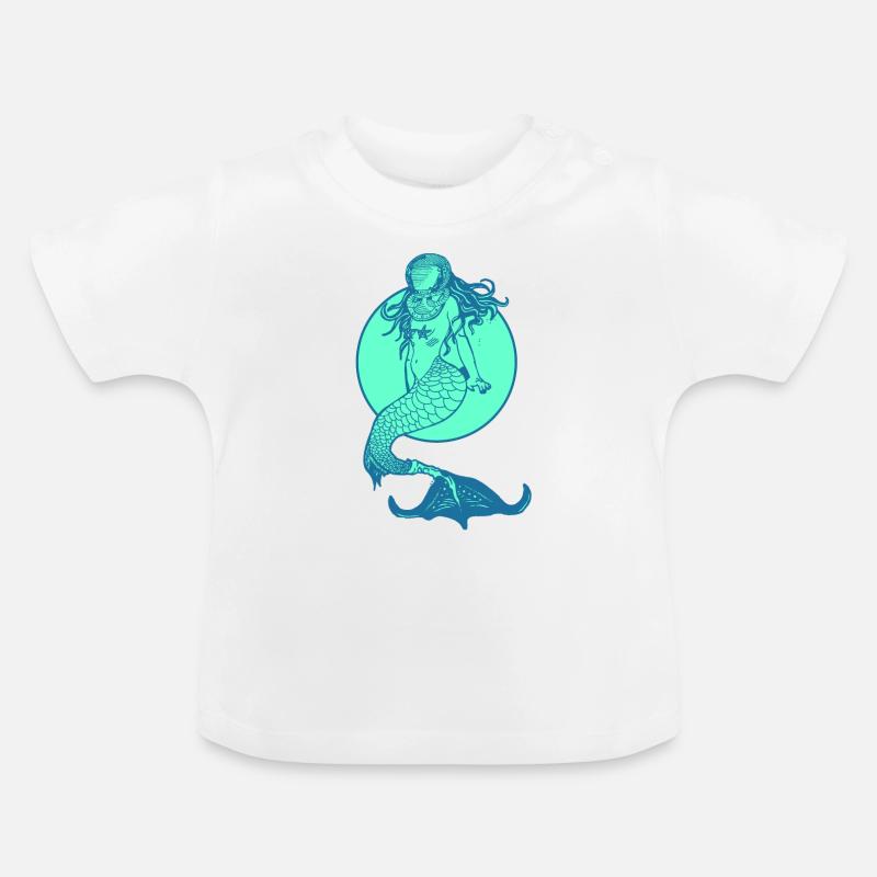 Sirène sirène sirène conte de fées - T-shirt bio col rond Bébé - blanc