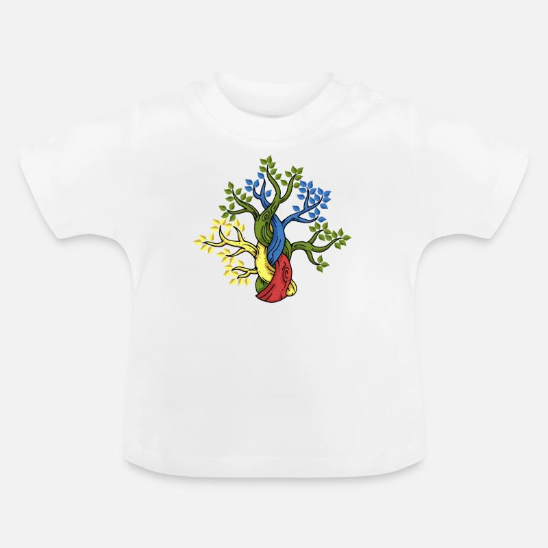Baum Eiche Wald Naturliebhaber Äste Geschenk - Baby Bio-T-Shirt mit Rundhals - Weiß