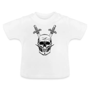 Totenkopf - Baby Bio-T-Shirt mit Rundhals - Weiß - Vorne