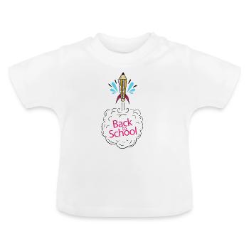 schooling! Start through the new year - Baby Organic T-Shirt with Round Neck - white - Front