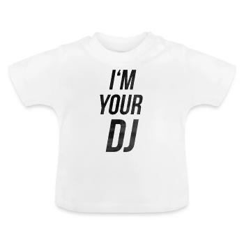 Je suis ton dj - T-shirt bio col rond Bébé - blanc - Devant