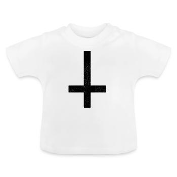 Petruskreuz Kruzefix Satan Teufel Reversed - Baby Organic T-Shirt with Round Neck - white - Front