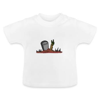 Halloween Grabstein - Baby Bio-T-Shirt mit Rundhals - Weiß - Vorne