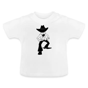 Cowboy Wild West Western Shérif de cadeaux - T-shirt bio col rond Bébé - blanc - Devant