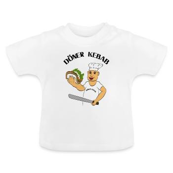 Döner Kebab - Baby Bio-T-Shirt mit Rundhals - Weiß - Vorne