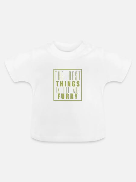 Furry Life - Baby Bio-T-Shirt mit Rundhals - Weiß