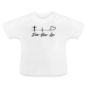 Foi Espoir Amour Jésus Christ Jésus Christ Cadeau - T-shirt bio col rond Bébé - blanc - Devant
