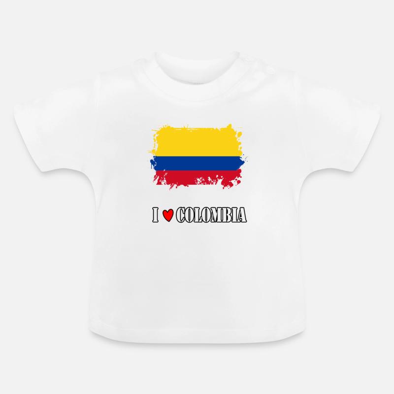 J'aime la Colombie - T-shirt bio col rond Bébé - blanc