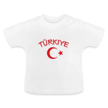 Turkey - Baby Organic T-Shirt with Round Neck - white - Front