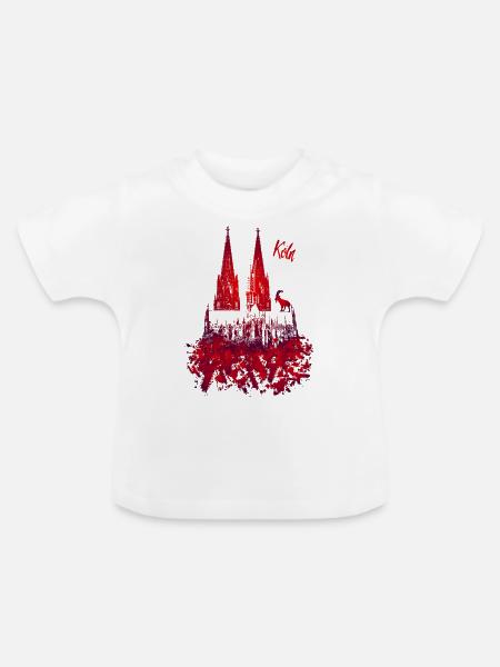 Kölner Dom - Baby Bio-T-Shirt mit Rundhals - Weiß
