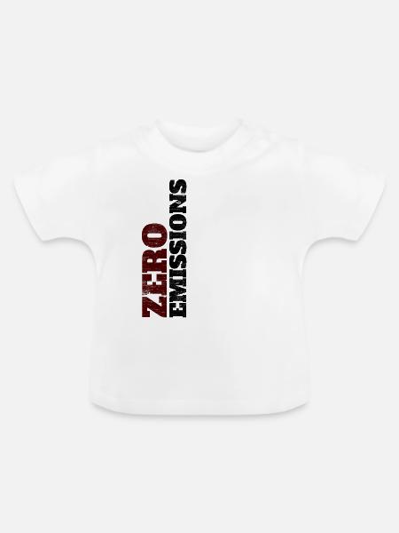 Zero Emissions / elektrisch fahren / Elektroauto - Baby Bio-T-Shirt mit Rundhals - Weiß