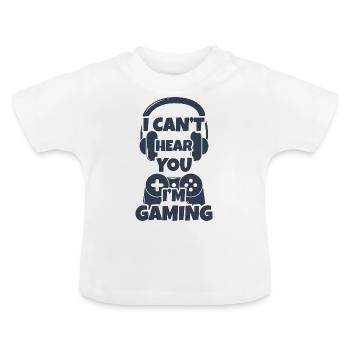 Gaming Online Game Nerd Geek Retro Computer Gamer - Baby Organic T-Shirt with Round Neck - white - Front