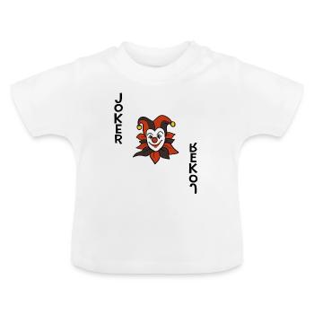 Carte de Jeu Joker Poker Carte Carte Cadeau - T-shirt bio col rond Bébé - blanc - Devant