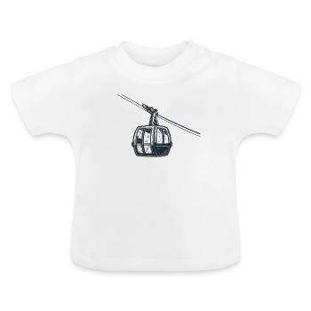 Ski lift Gondola Skiing Mountains Lift - Baby Organic T-Shirt with Round Neck - white - Front
