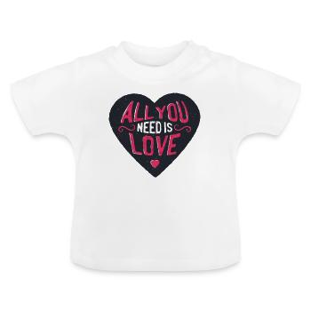 Liebe Love - Baby Bio-T-Shirt mit Rundhals - Weiß - Vorne