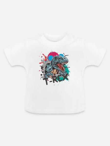 T-Rex - Baby Bio-T-Shirt mit Rundhals - Weiß