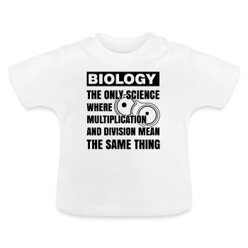 BIOLOGIE - MULTIPLICATION ET DIVISION - T-shirt bio col rond Bébé - blanc - Devant