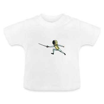 Escrime escrime usa fleuret cadeau - T-shirt bio col rond Bébé - blanc - Devant