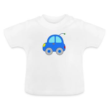 Auto Kinder - Baby Bio-T-Shirt mit Rundhals - Weiß - Vorne