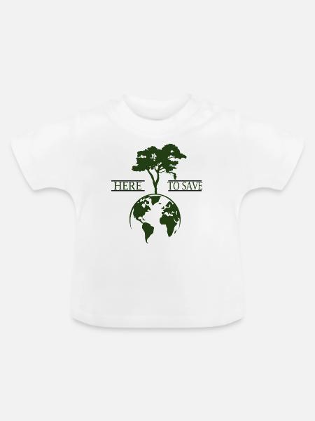 Klimaschutz - Baby Bio-T-Shirt mit Rundhals - Weiß