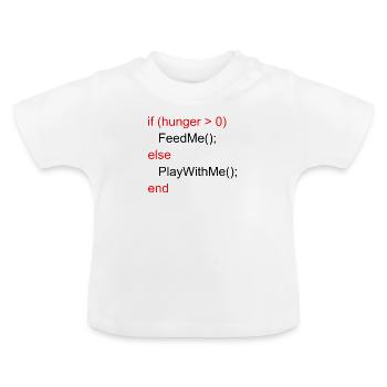 Baby programmer nerd infant design gift - Baby Organic T-Shirt with Round Neck - white - Front