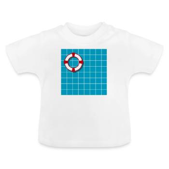 Swimming pool - Baby Organic T-Shirt with Round Neck - white - Front