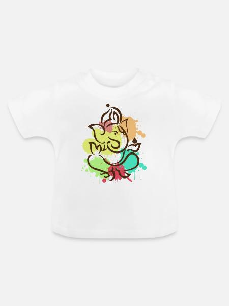 Ganesha - Baby Bio-T-Shirt mit Rundhals - Weiß