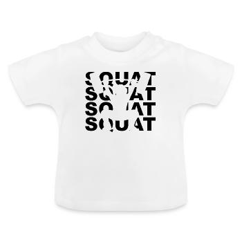 Kniebeuge Squat Fitness Powerlifting Bodybuilding - Baby Bio-T-Shirt mit Rundhals - Weiß - Vorne