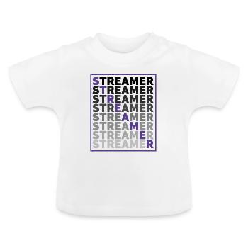 Cool streamer & gamer design with frame - Baby Organic T-Shirt with Round Neck - white - Front