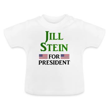 Jill Stein pour la présidente - T-shirt bio col rond Bébé - blanc - Devant