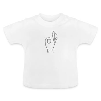 Ok Handzeichen - Baby Bio-T-Shirt mit Rundhals - Weiß - Vorne