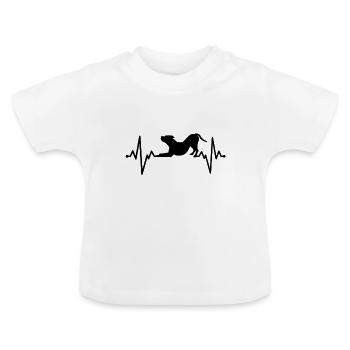 Dog Heartbeat - Baby Organic T-Shirt with Round Neck - white - Front