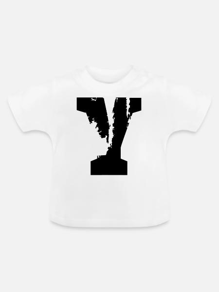 Y - Buchstabe - Baby Bio-T-Shirt mit Rundhals - Weiß