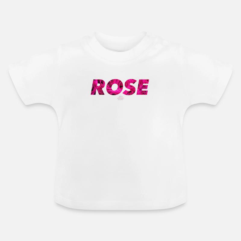 rose - T-shirt bio col rond Bébé - blanc