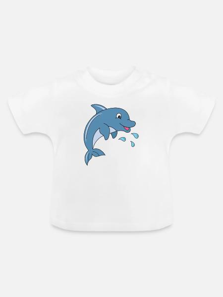Delphin - Baby Bio-T-Shirt mit Rundhals - Weiß