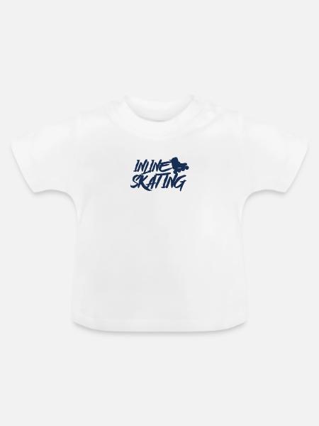 Inline Skater - Baby Bio-T-Shirt mit Rundhals - Weiß
