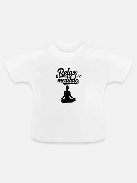 Meditieren - Baby Bio-T-Shirt mit Rundhals - Weiß