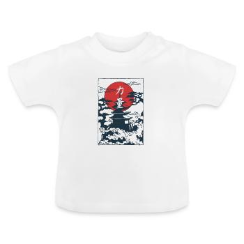 Kyoto Japanischer Altstadt Tempel T-Shirt - Baby Bio-T-Shirt mit Rundhals - Weiß - Vorne