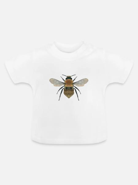 Biene, Wespe, Hummel polygon geometrisch - Baby Bio-T-Shirt mit Rundhals - Weiß