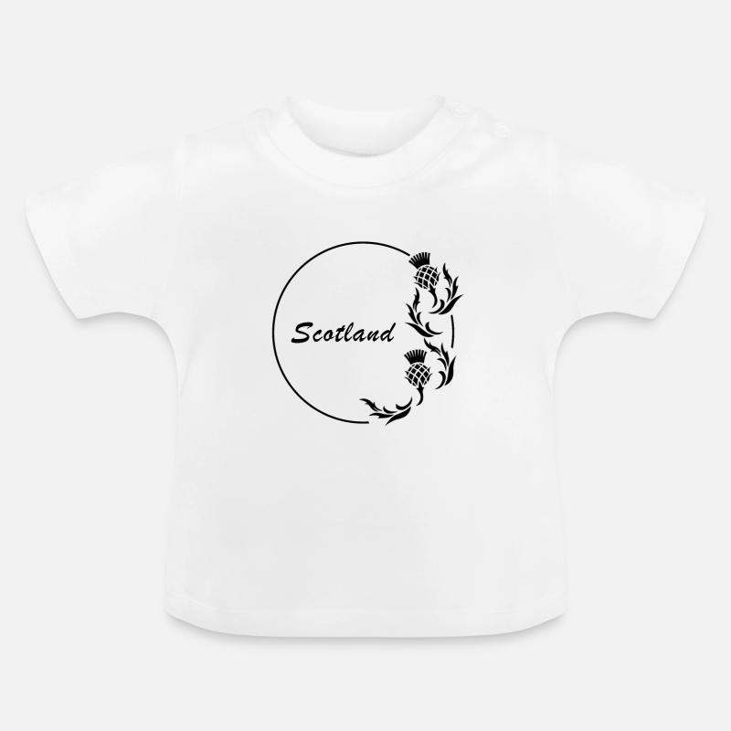 Chardon écosse national fleur cercle écosse - T-shirt bio col rond Bébé - blanc