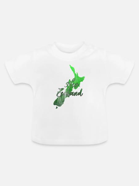 Neuseeland - Baby Bio-T-Shirt mit Rundhals - Weiß