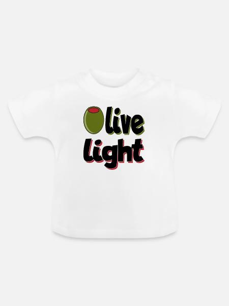 Olive LIght - Baby Bio-T-Shirt mit Rundhals - Weiß