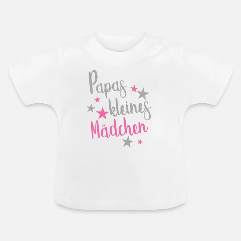 Papas Kleines Mädchen - T-shirt bio col rond Bébé - blanc