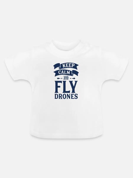Drohne - Baby Bio-T-Shirt mit Rundhals - Weiß
