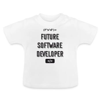 Future software developer - Baby Organic T-Shirt with Round Neck - white - Front