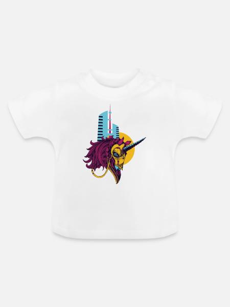 Einhörner Sind Echt - Baby Bio-T-Shirt mit Rundhals - Weiß
