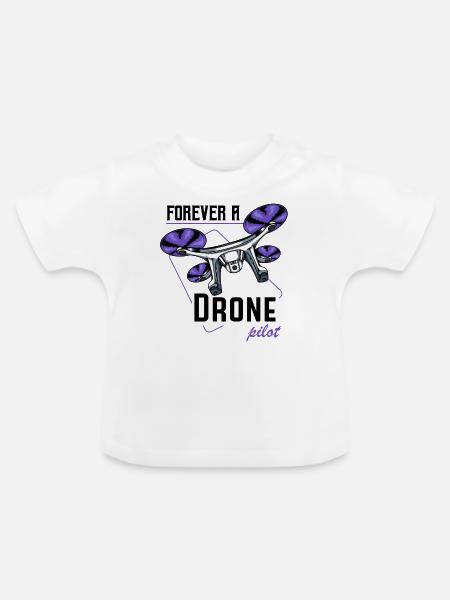 Drohnen - Baby Bio-T-Shirt mit Rundhals - Weiß