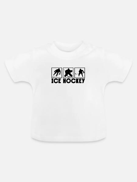 Ice hockey - Baby Bio-T-Shirt mit Rundhals - Weiß