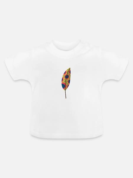 Feder - Baby Bio-T-Shirt mit Rundhals - Weiß